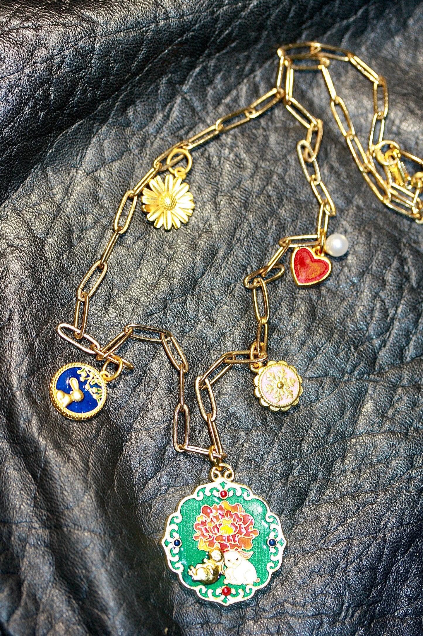A Golden Charmed Delight Necklace - One only